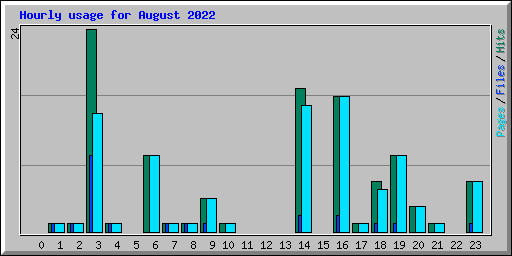 Hourly usage for August 2022