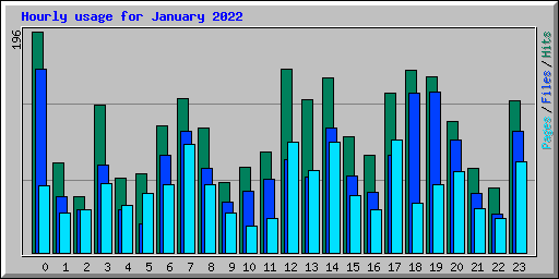 Hourly usage for January 2022