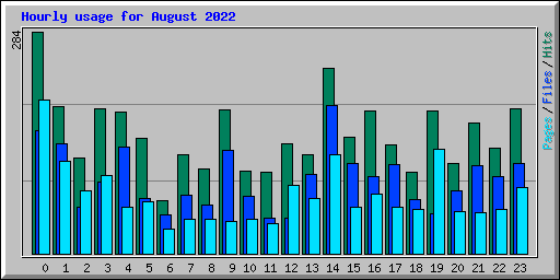 Hourly usage for August 2022